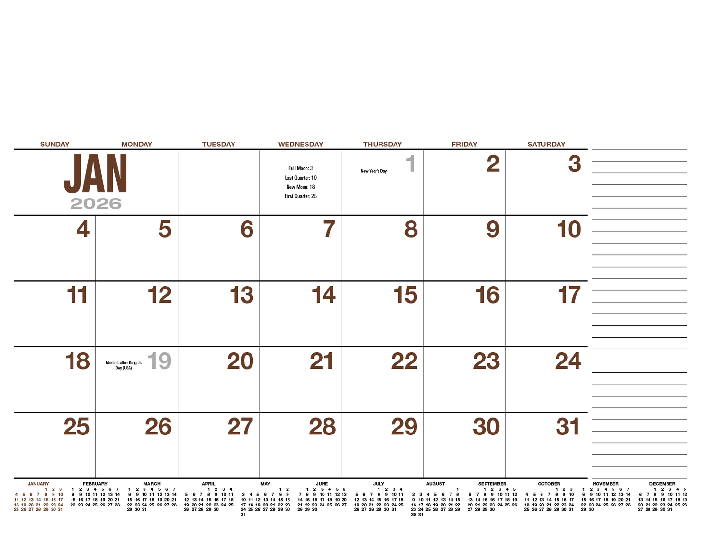 HotLine Products 13Month Desk Pad Calendar-931
