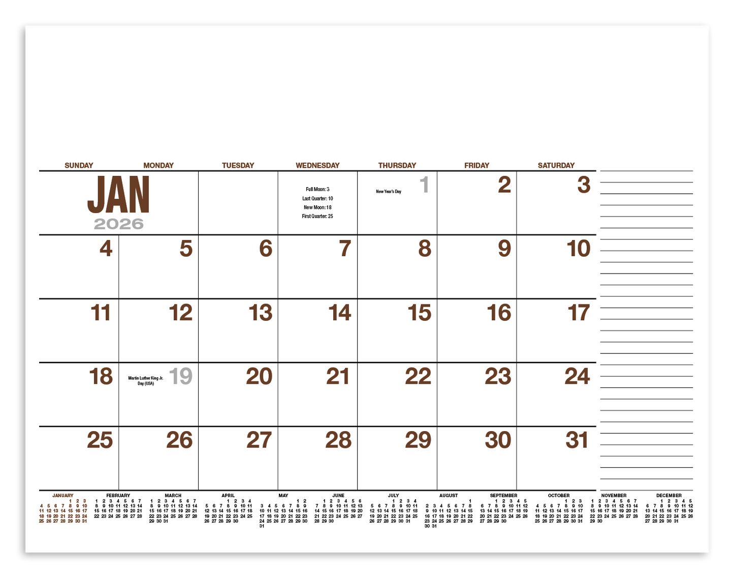 HotLine Products 13Month Desk Pad Calendar-931