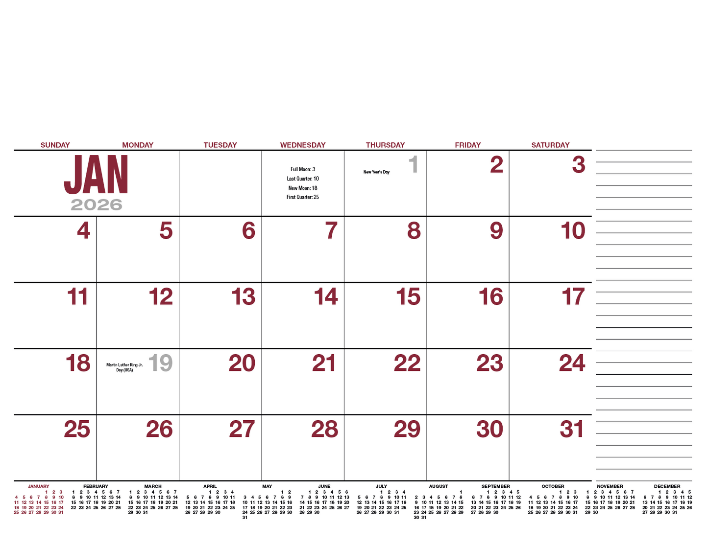 HotLine Products 13Month Desk Pad Calendar-931