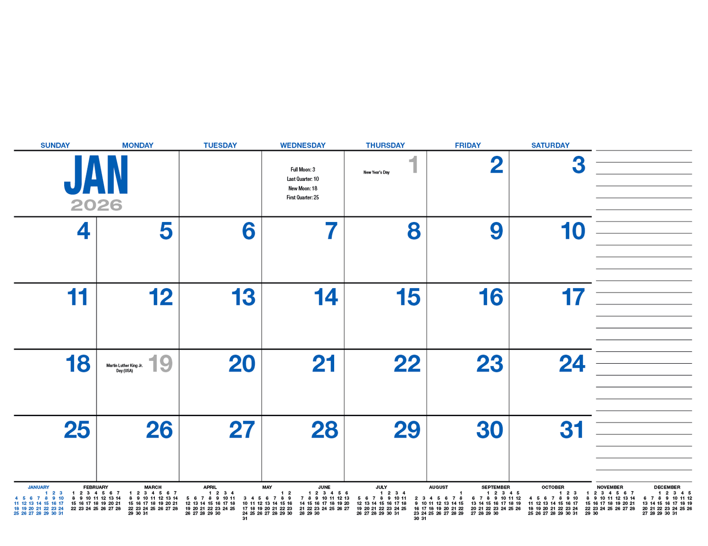 HotLine Products 13Month Desk Pad Calendar-931