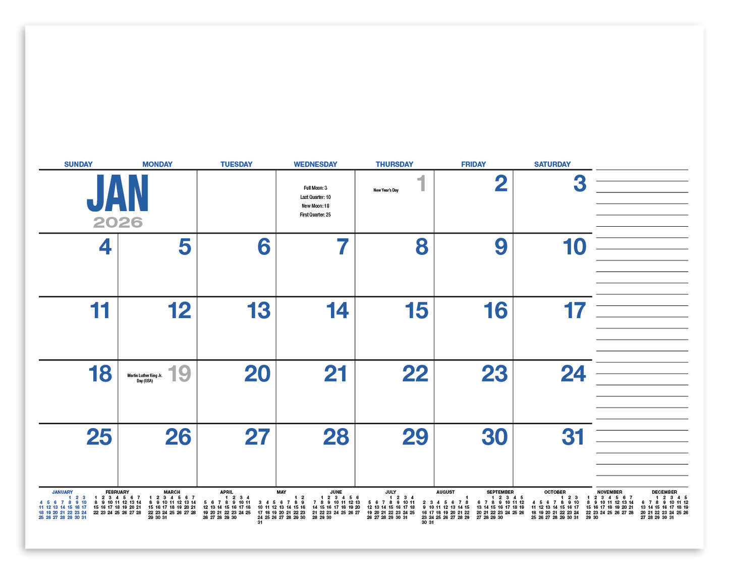 HotLine Products 13Month Desk Pad Calendar-931