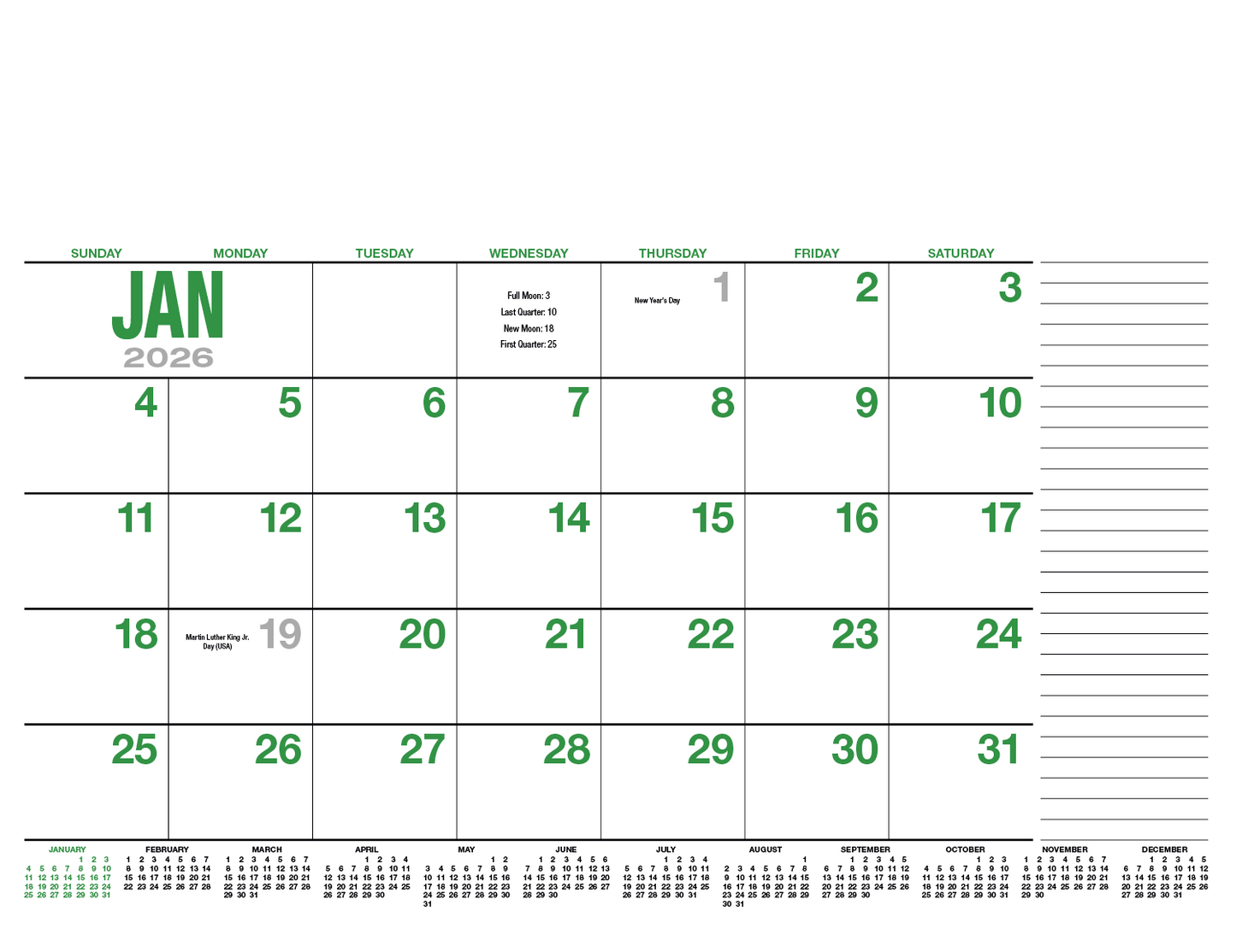HotLine Products 13Month Desk Pad Calendar-931