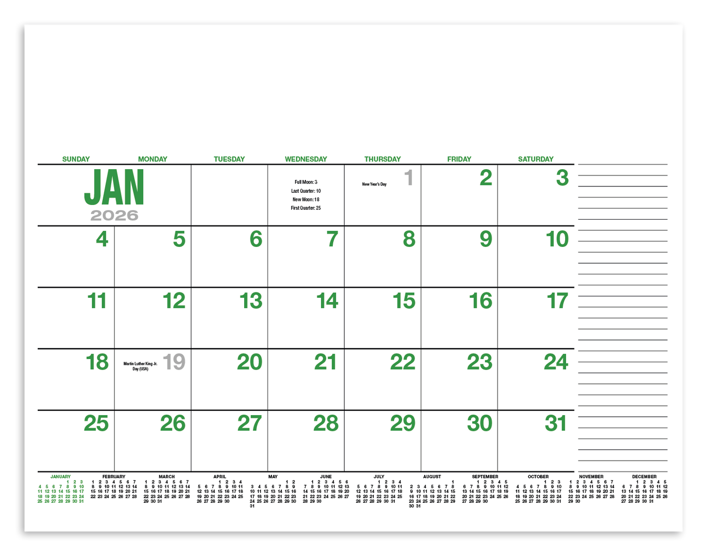 HotLine Products 13Month Desk Pad Calendar-931