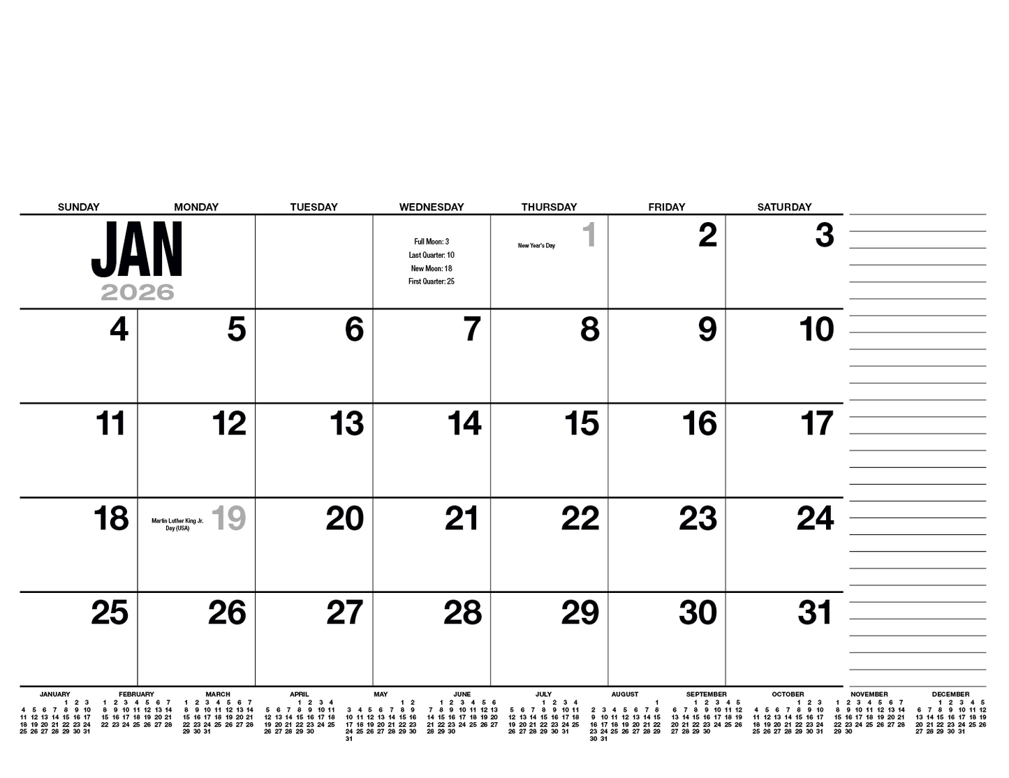 HotLine Products 13Month Desk Pad Calendar-931