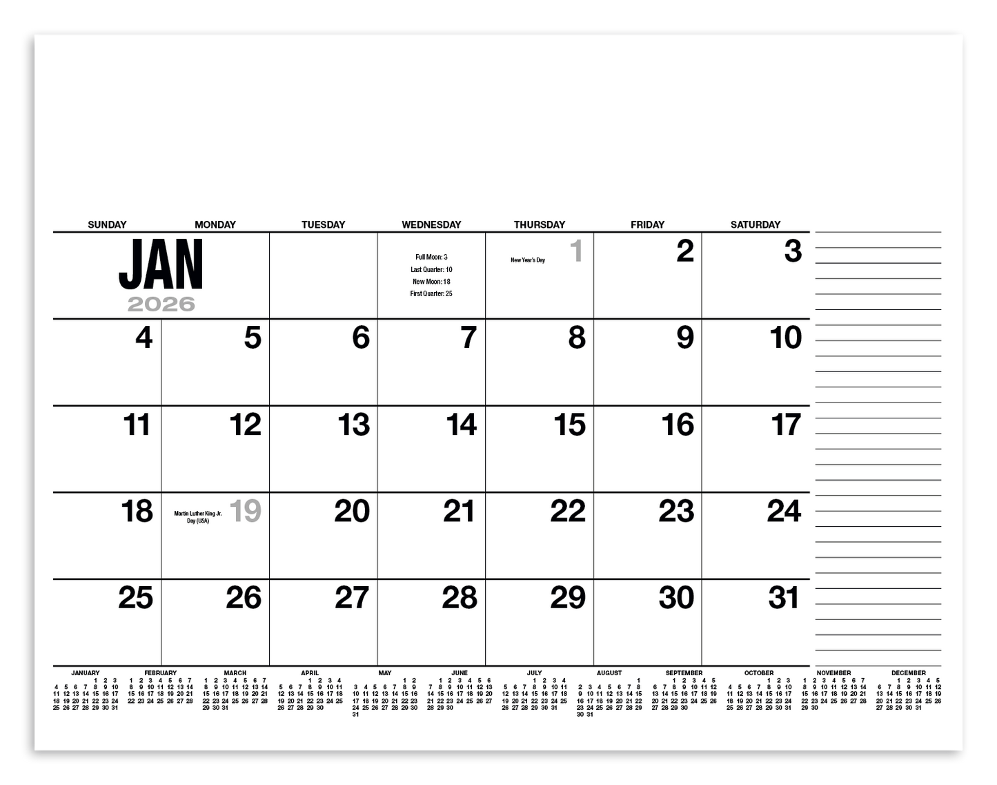 HotLine Products 13Month Desk Pad Calendar-931