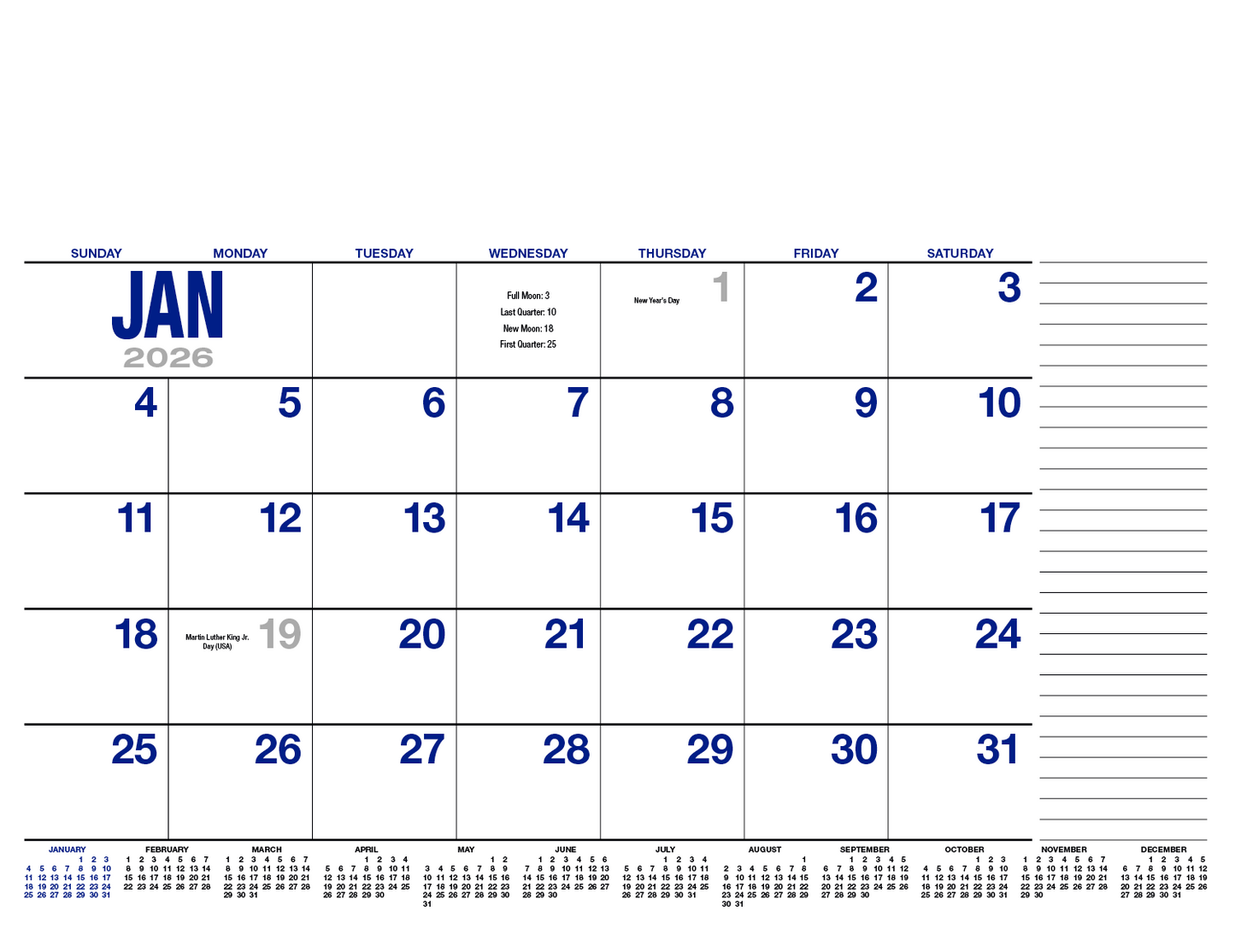 HotLine Products 13Month Desk Pad Calendar-931