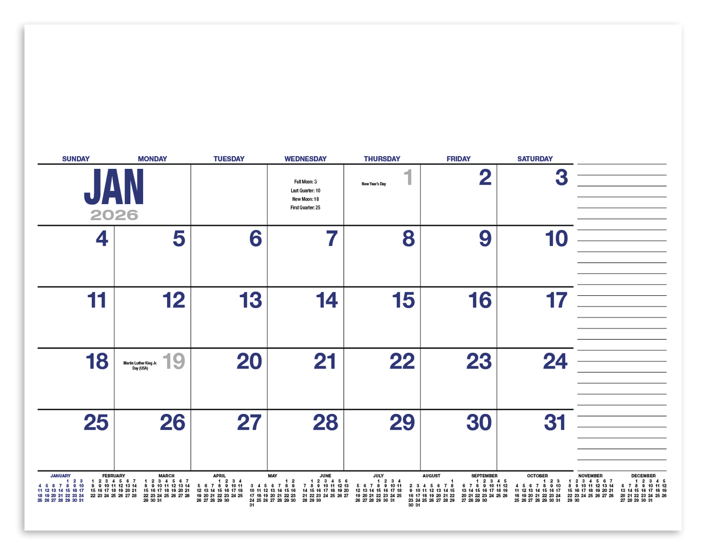 HotLine Products 13Month Desk Pad Calendar-931
