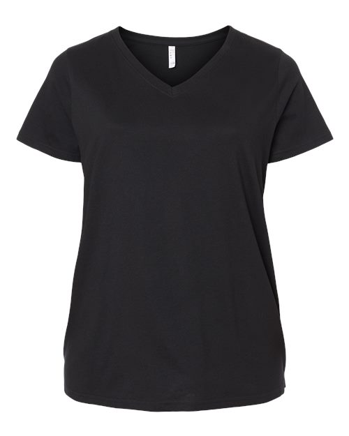 Women's Curvy Collection Fine Jersey V-Neck Tee