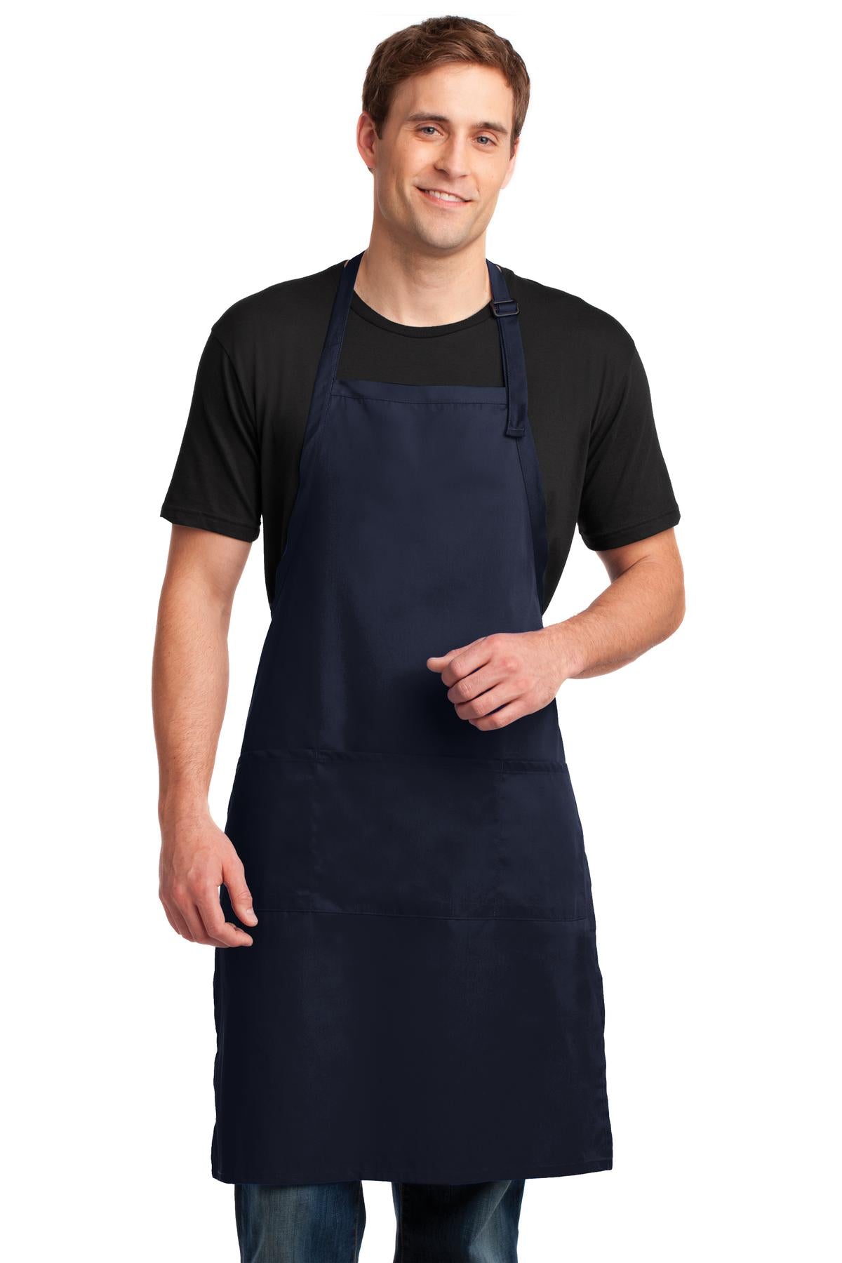 Port Authority? Easy Care Extra Long Bib Apron with Sta