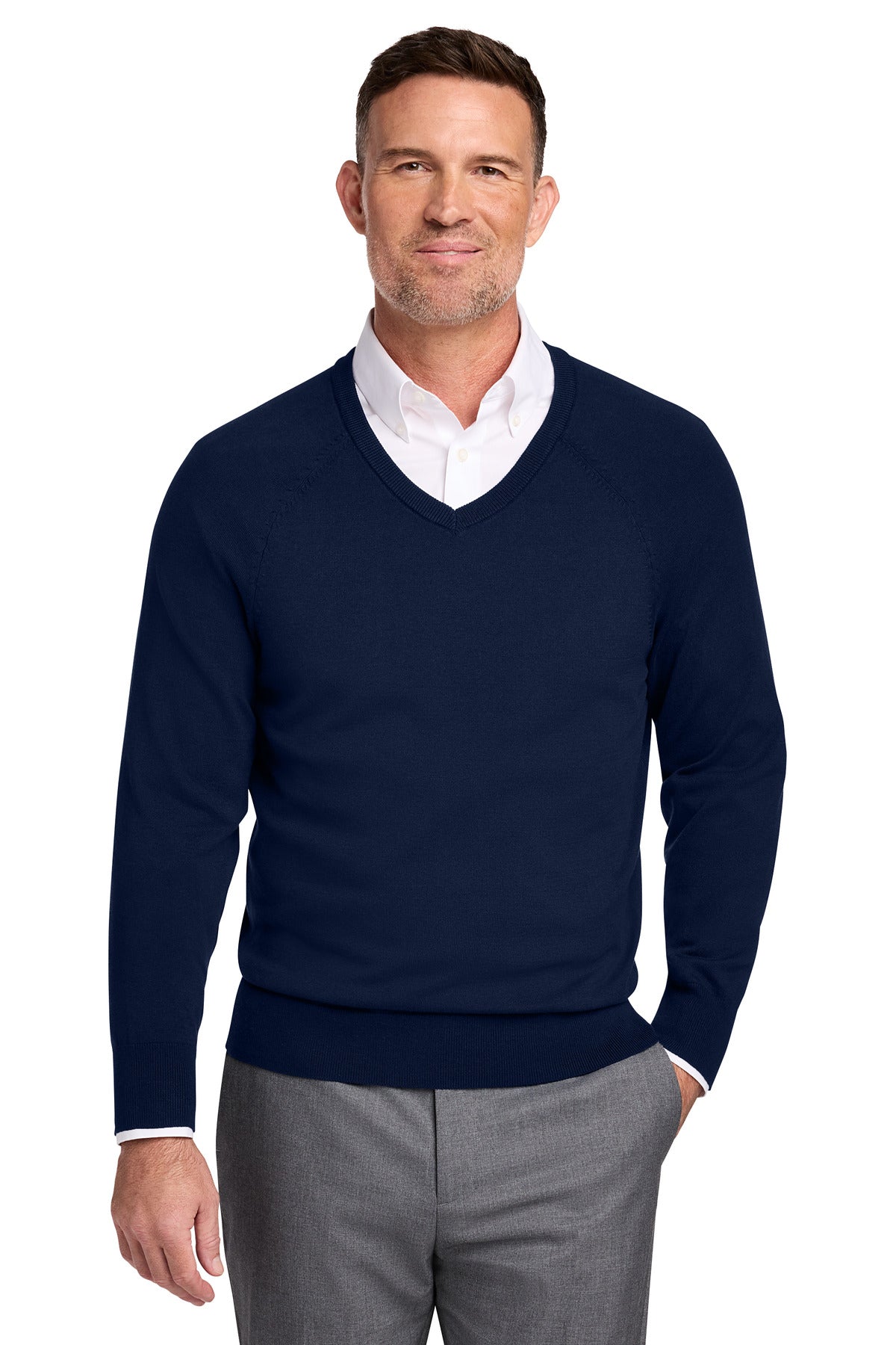 Brooks Brothers® Cotton Stretch V-Neck Sweater