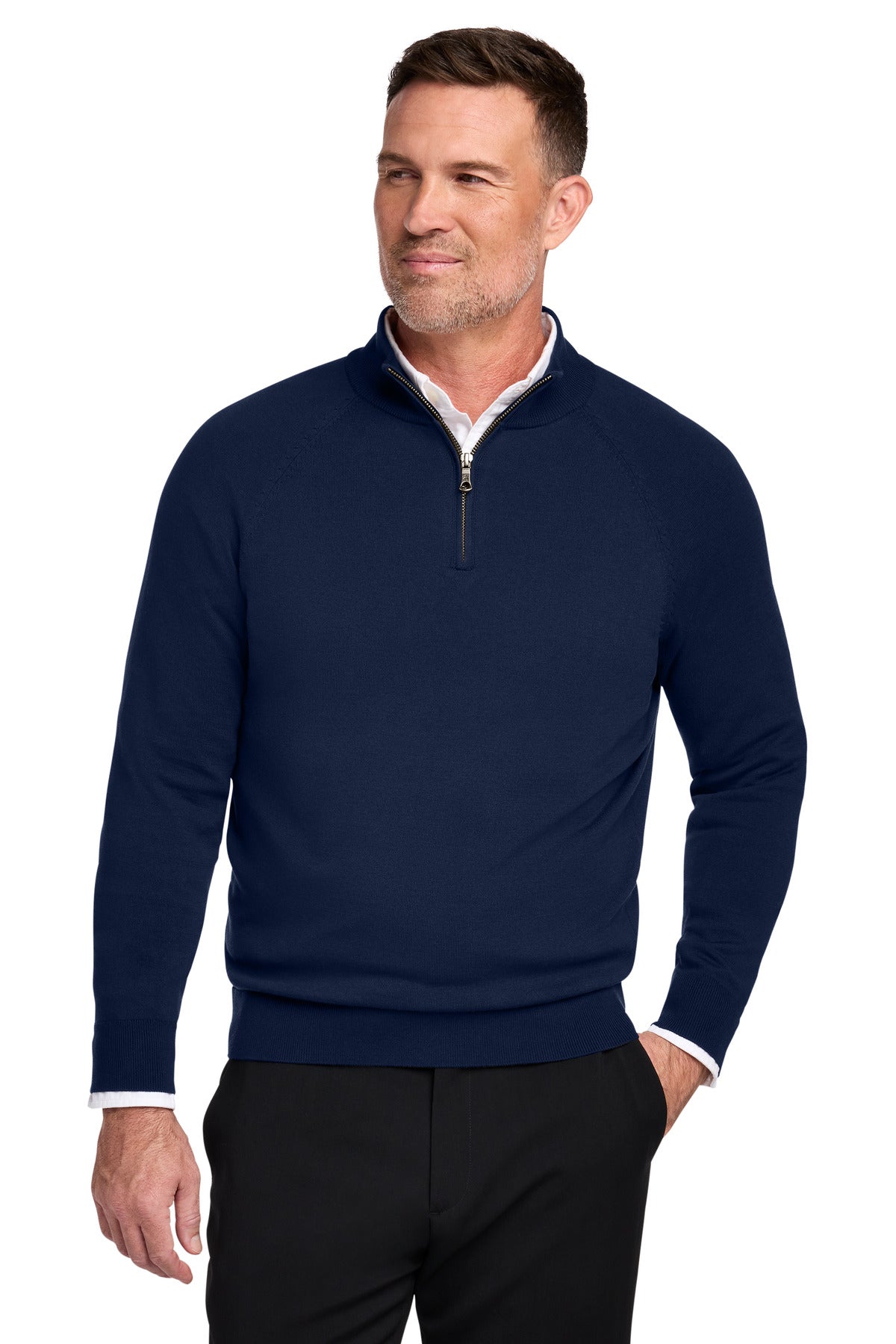 Brooks Brothers® Cotton Stretch 1/4-Zip Sweater
