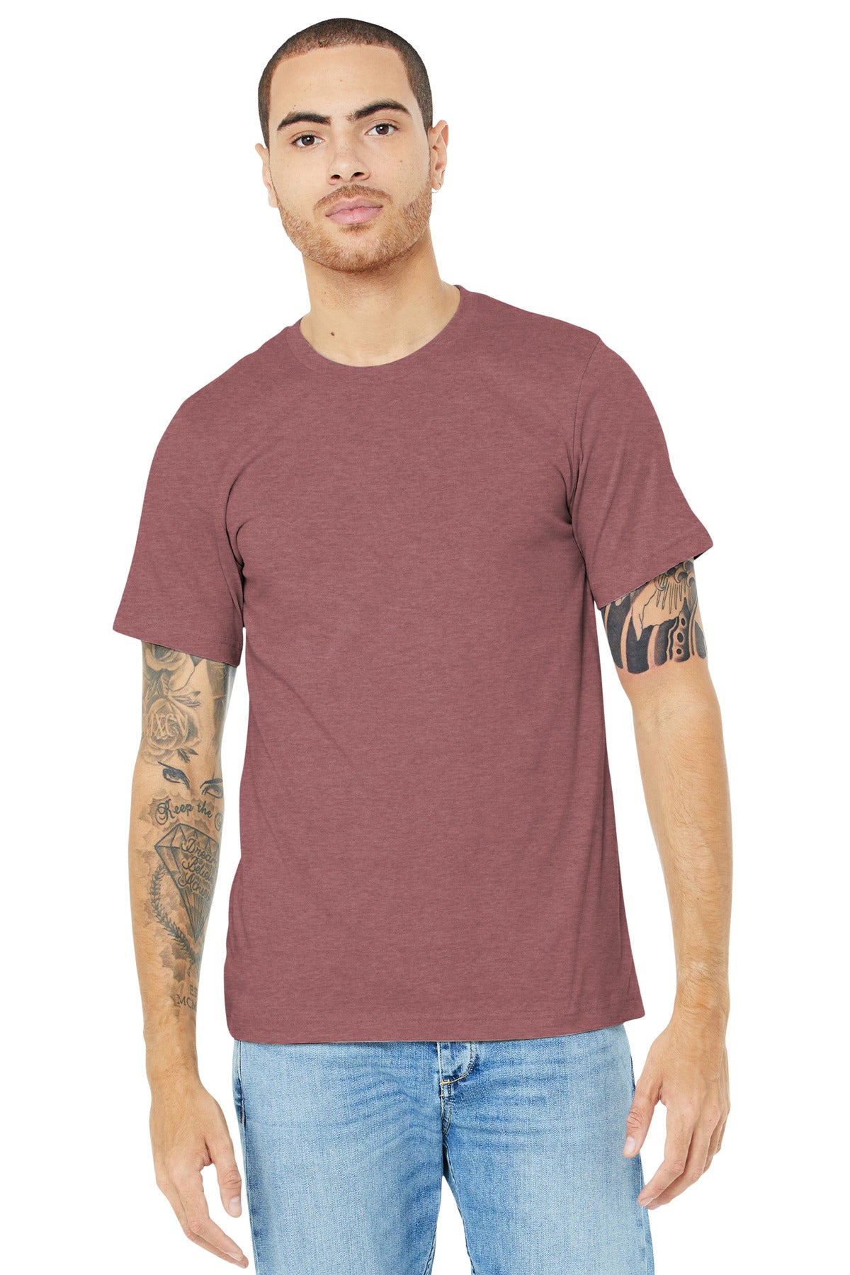 BELLA+CANVAS ? Unisex Heather CVC Short Sleeve Tee. BC3