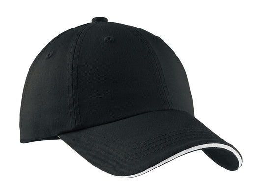 Port Authority® Sandwich Bill Cap with Striped Closure