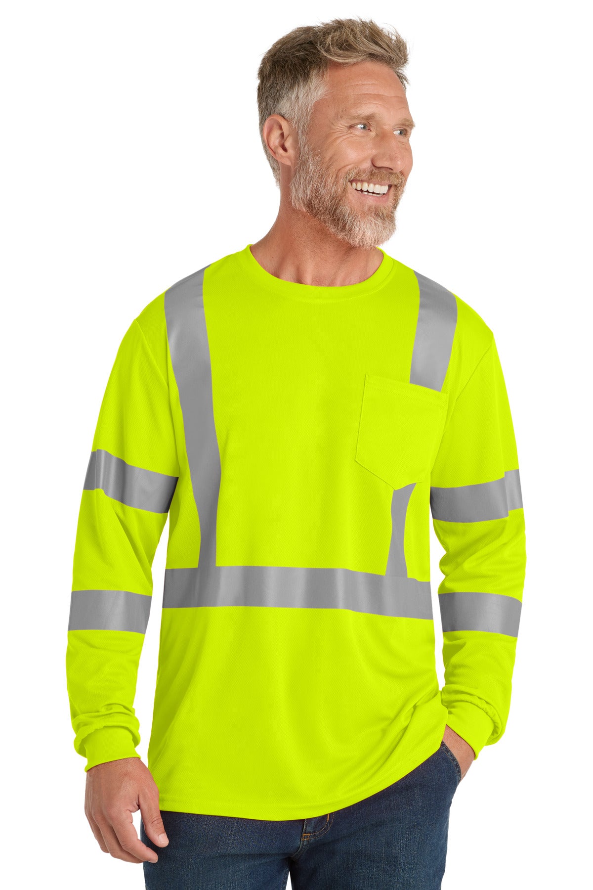 CornerStone ? ANSI 107 Class 3 Mesh Long Sleeve Tee. CS