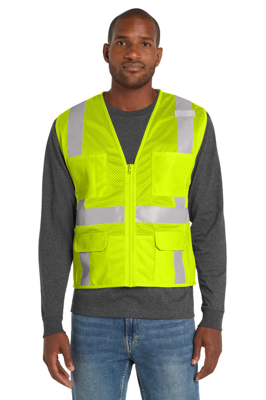 CornerStone ® ANSI 107 Class 2 Mesh Six-Pocket Zippered Vest