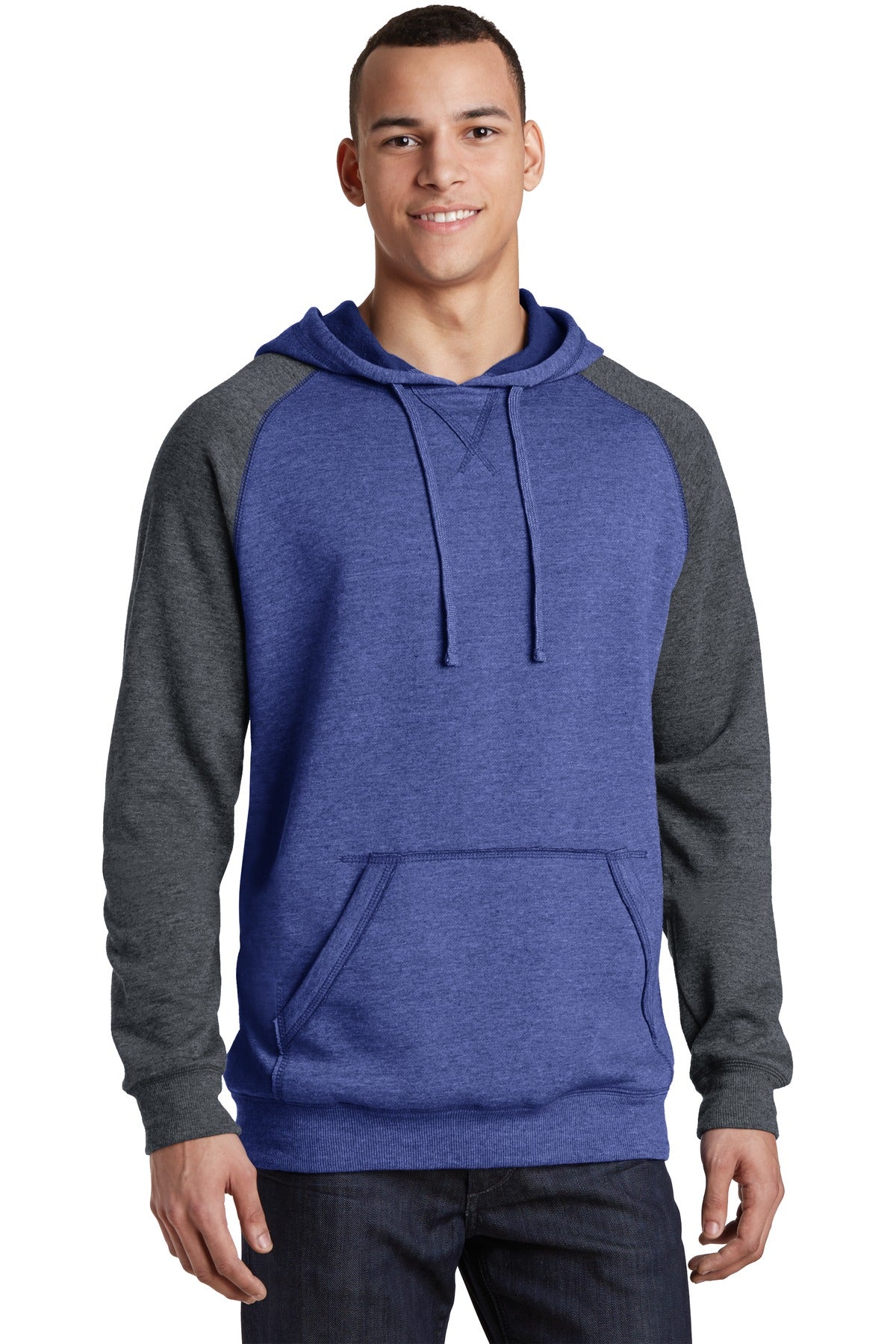 District? Young Mens Lightweight Fleece Raglan Hoodie.