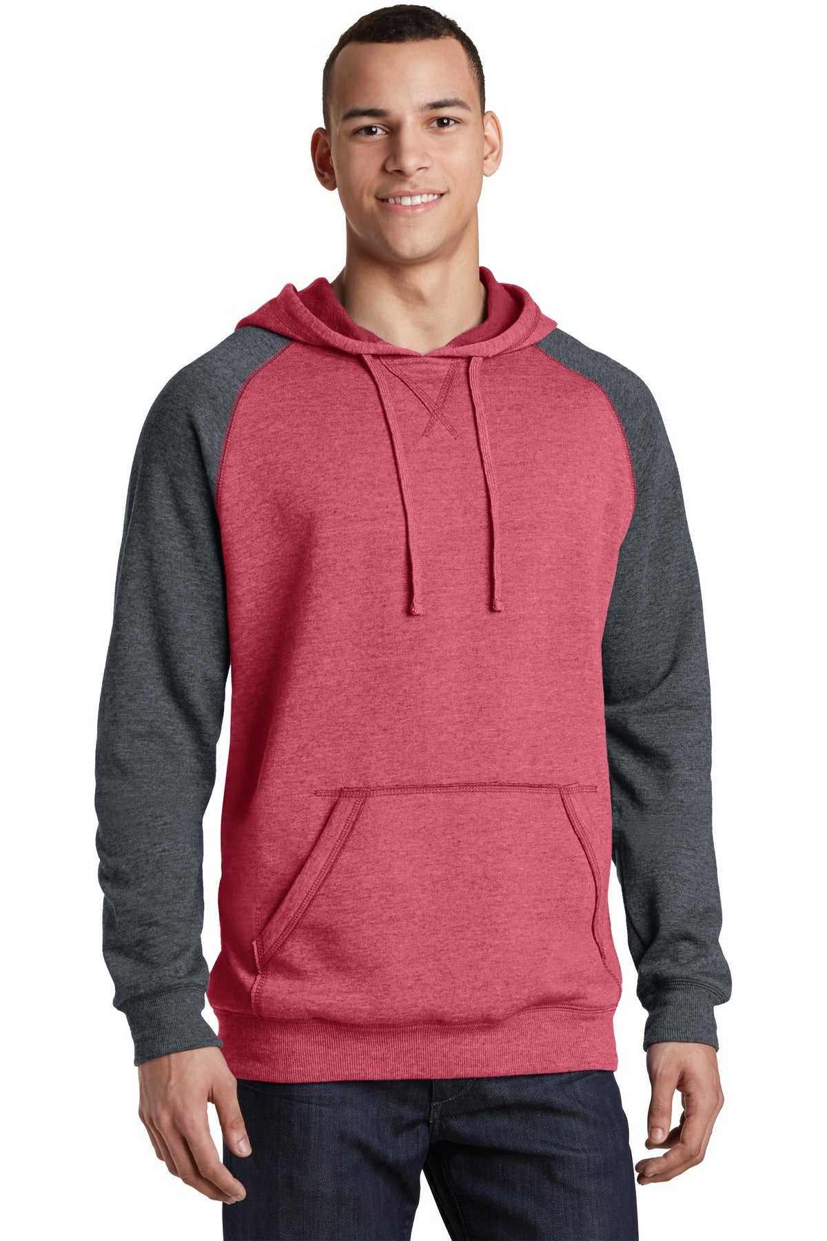 District? Young Mens Lightweight Fleece Raglan Hoodie.