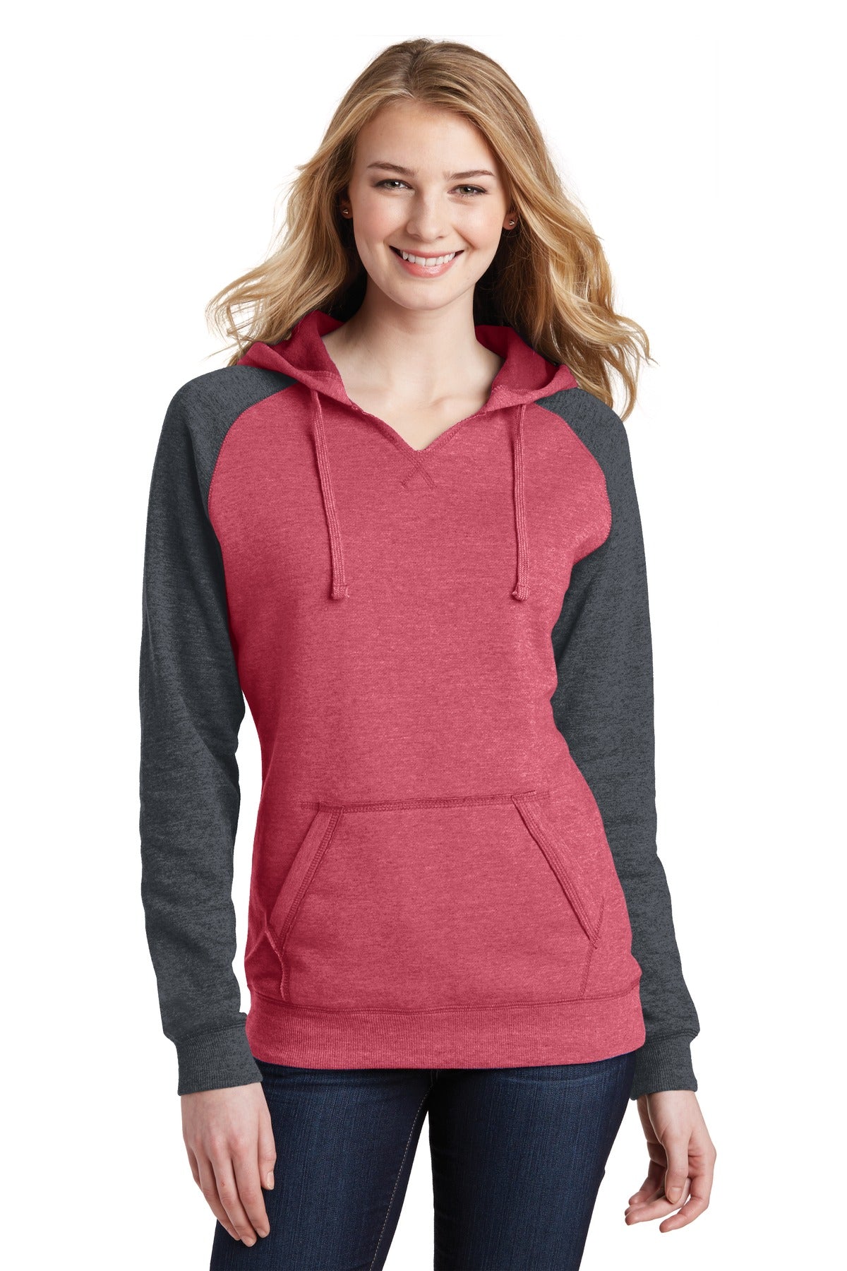 District? Women's Lightweight Fleece Raglan Hoodie. DT