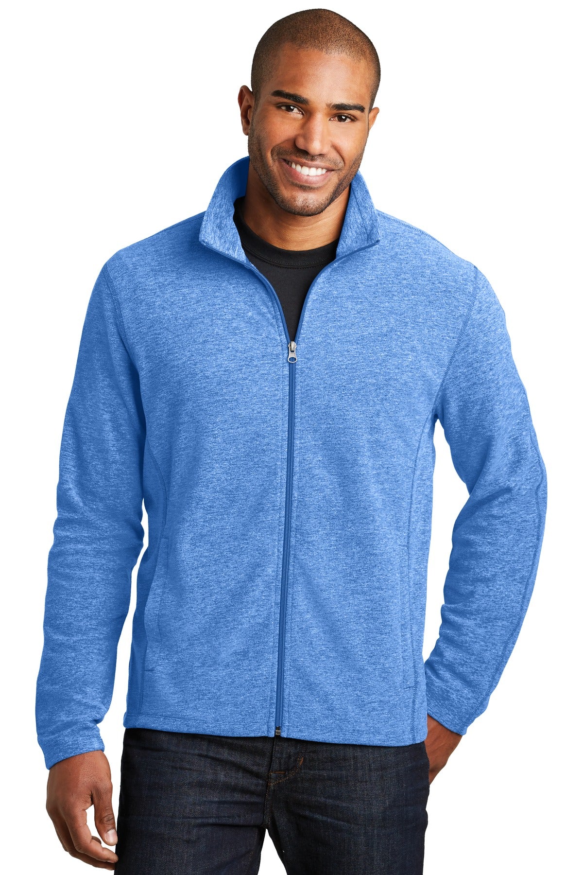 Port Authority? Heather Microfleece Full-Zip Jacket. F2
