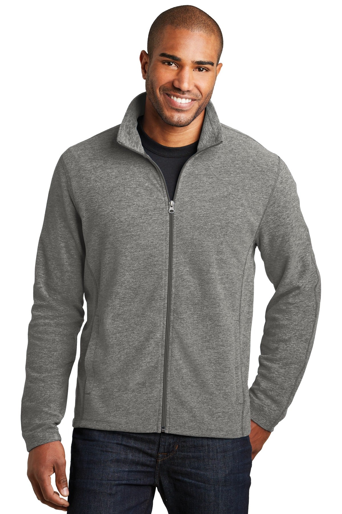 Port Authority? Heather Microfleece Full-Zip Jacket. F2