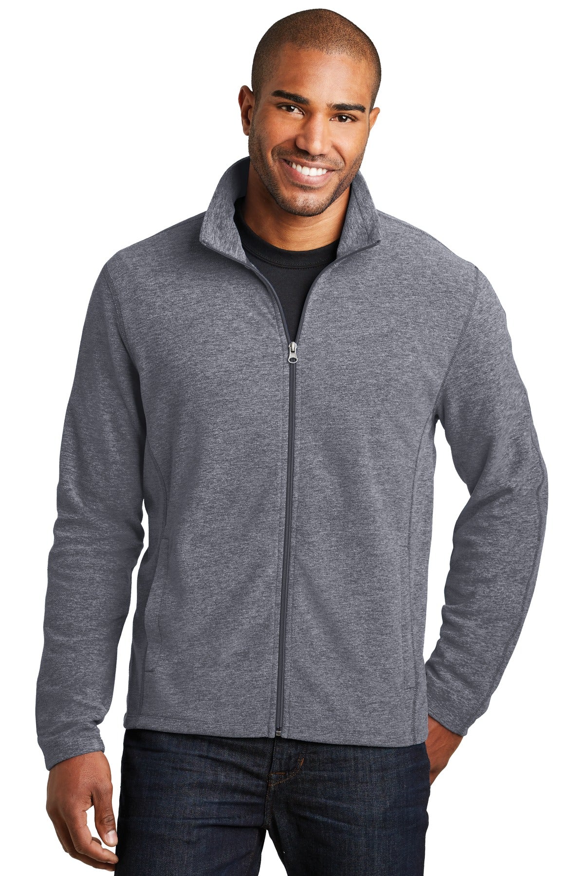 Port Authority? Heather Microfleece Full-Zip Jacket. F2