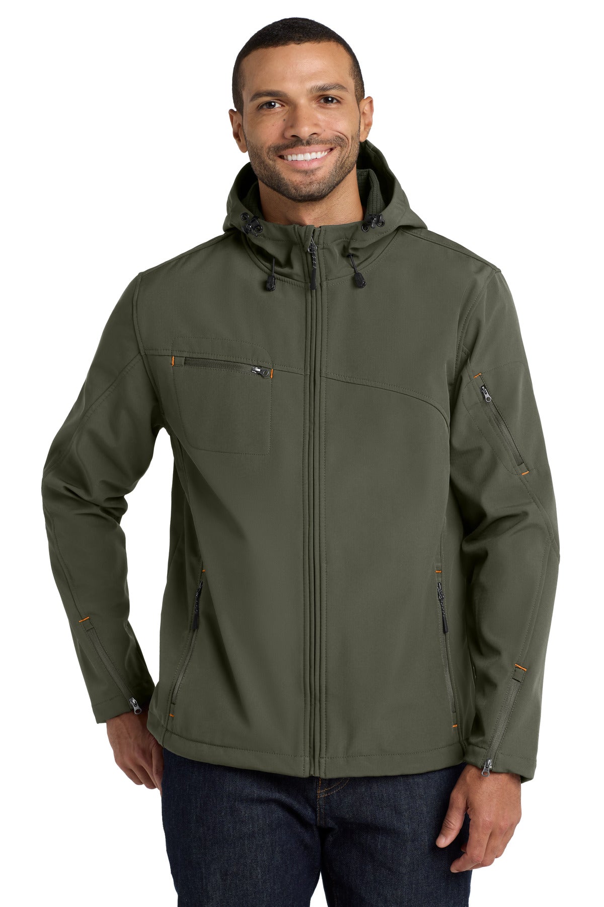 Port Authority® Textured Hooded Soft Shell Jacket