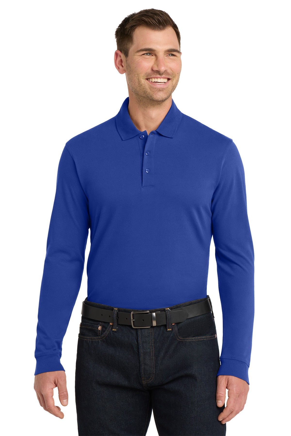 Port Authority® EZCotton® Long Sleeve Polo