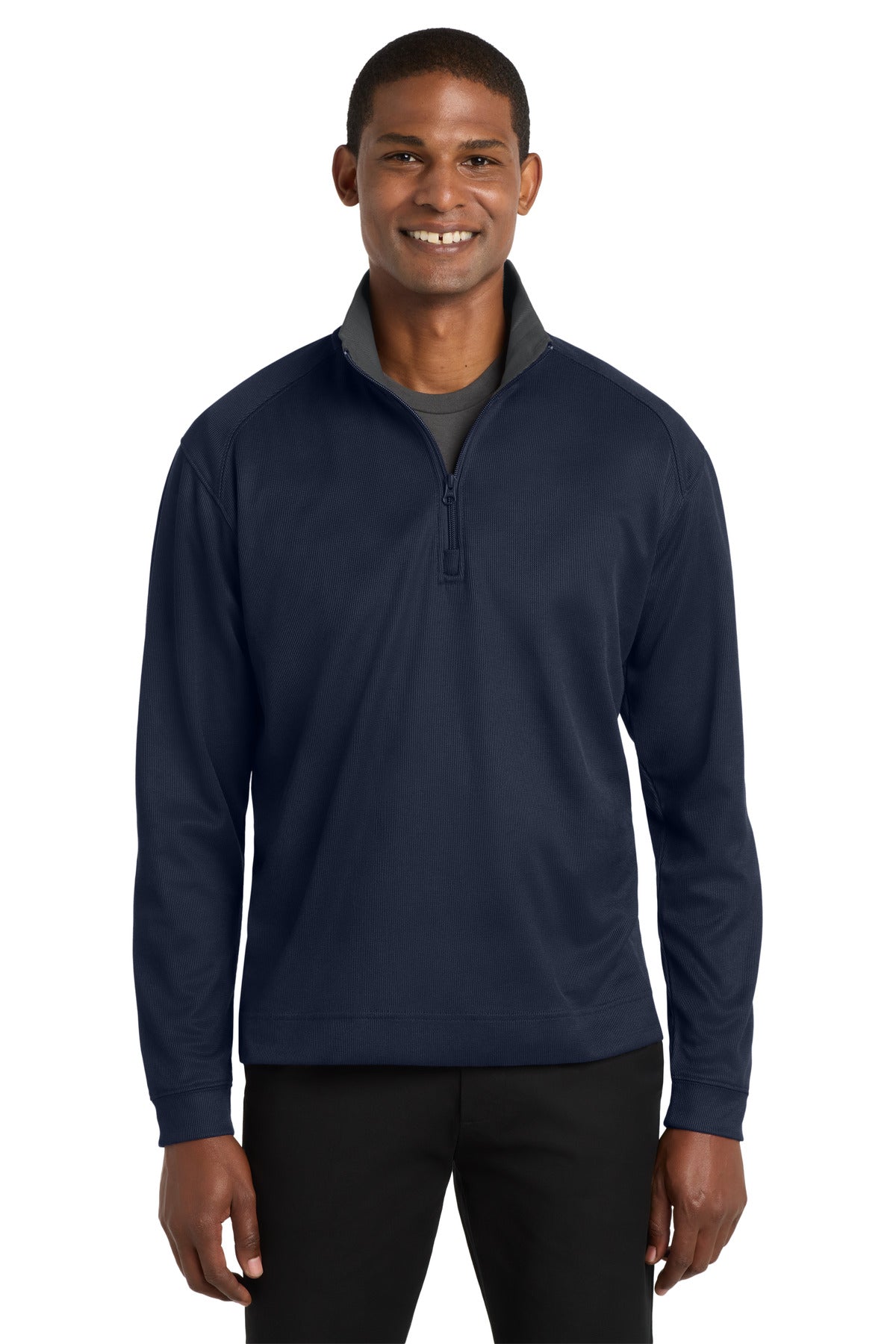 Port Authority® Vertical Texture 1/4-Zip Pullover