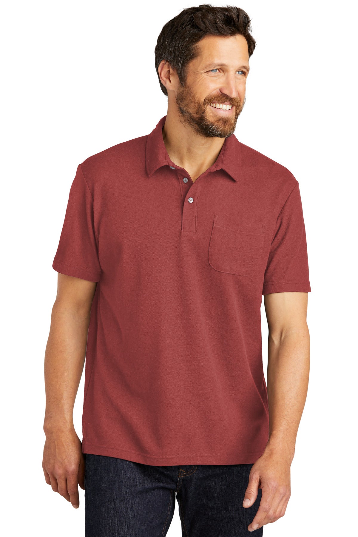 Port Authority? C-FREE? Cotton Blend Pique Pocket Polo