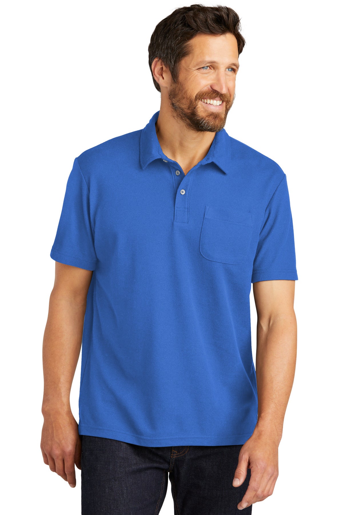 Port Authority? C-FREE? Cotton Blend Pique Pocket Polo