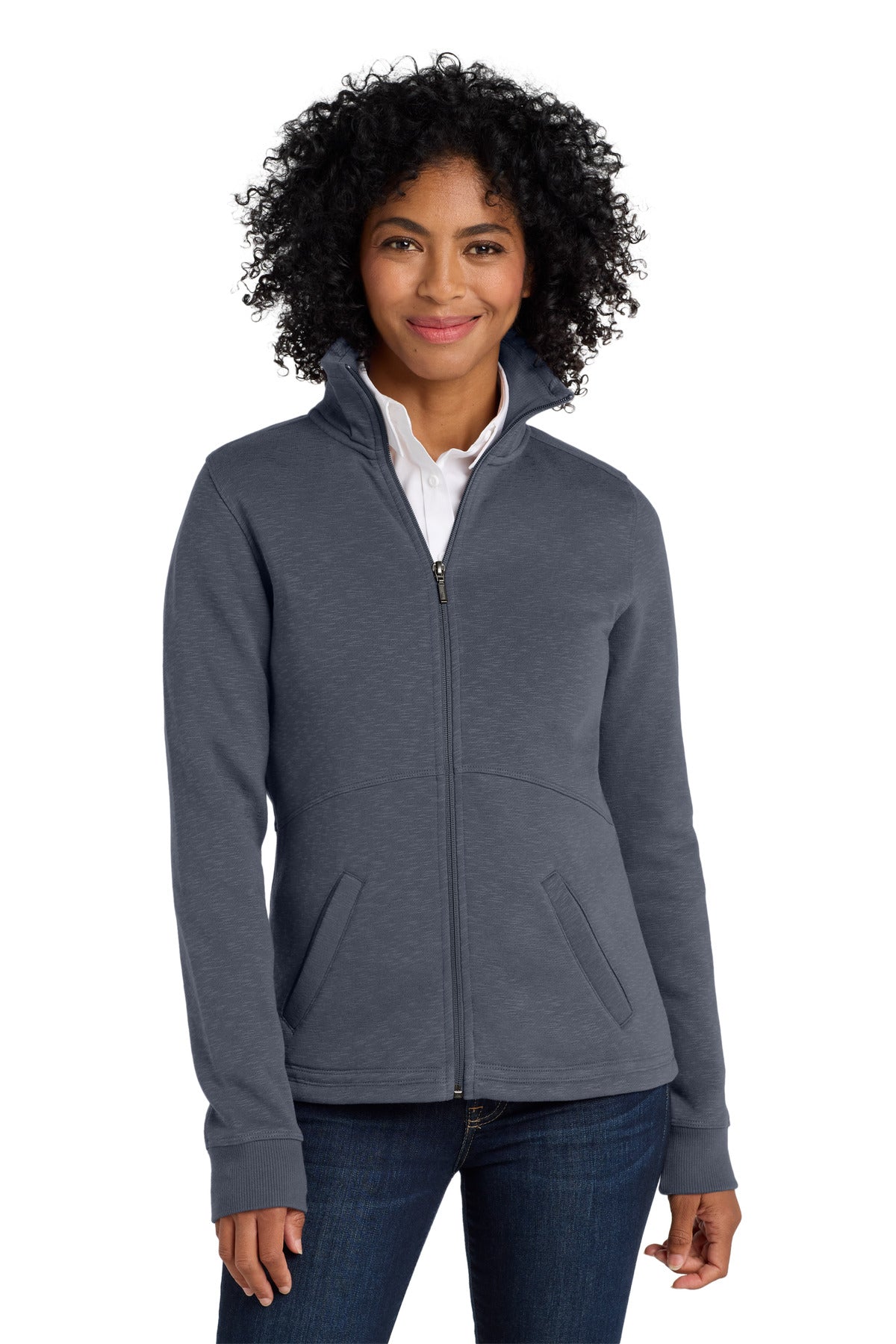 Port Authority® Women's Slub Fleece Full-Zip Jacket