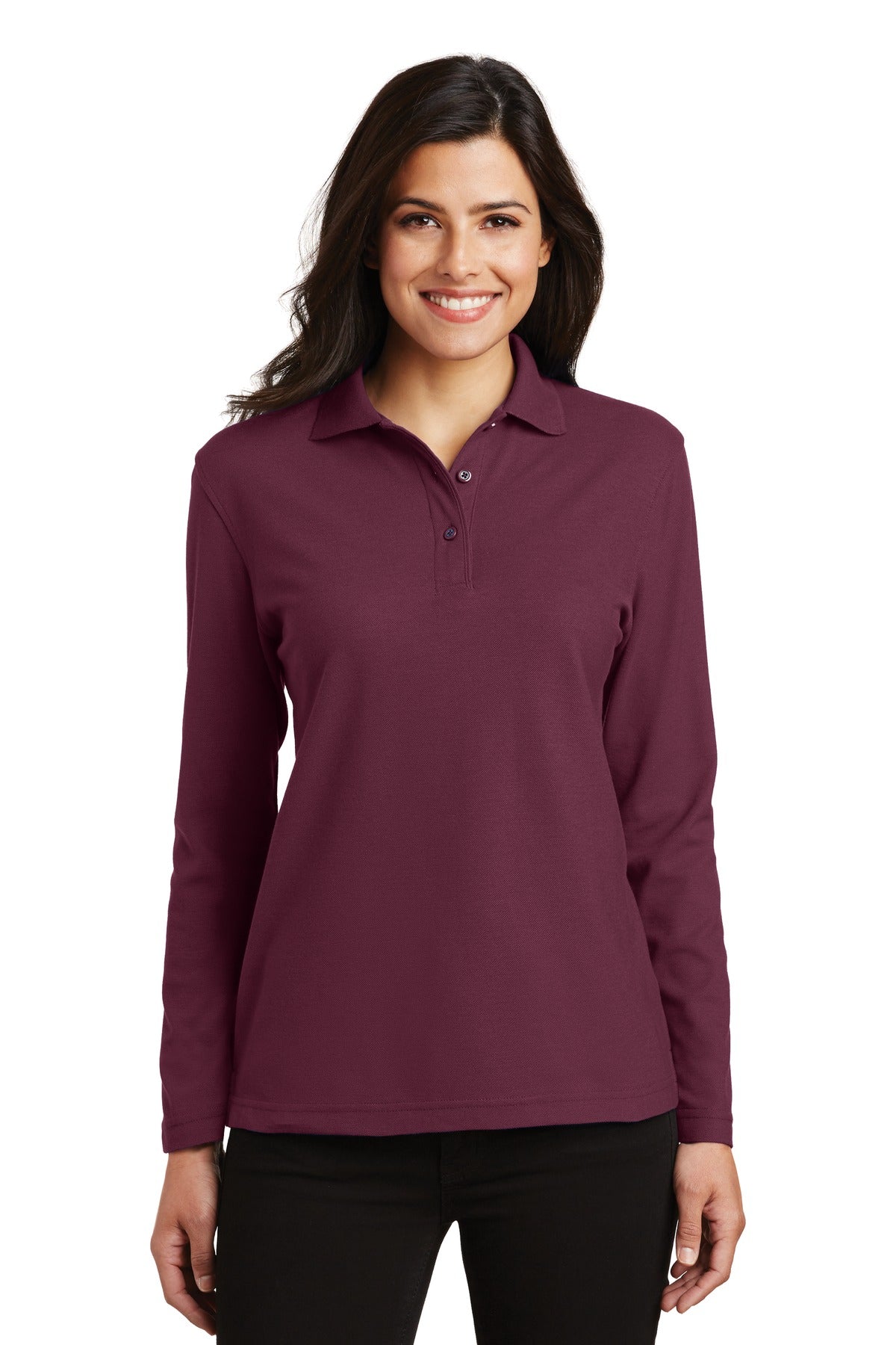 Port Authority? Women's Silk Touch? Long Sleeve Polo.