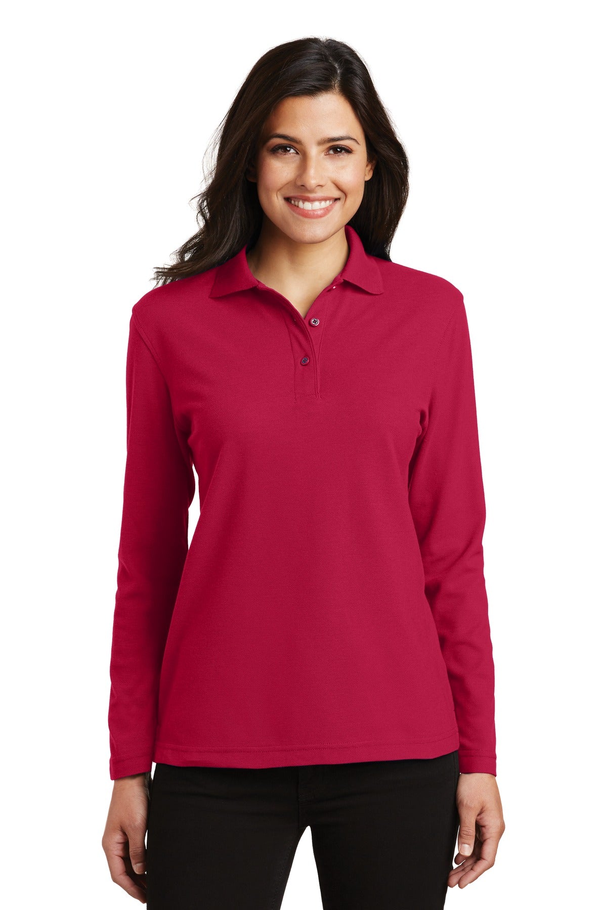 Port Authority? Women's Silk Touch? Long Sleeve Polo.