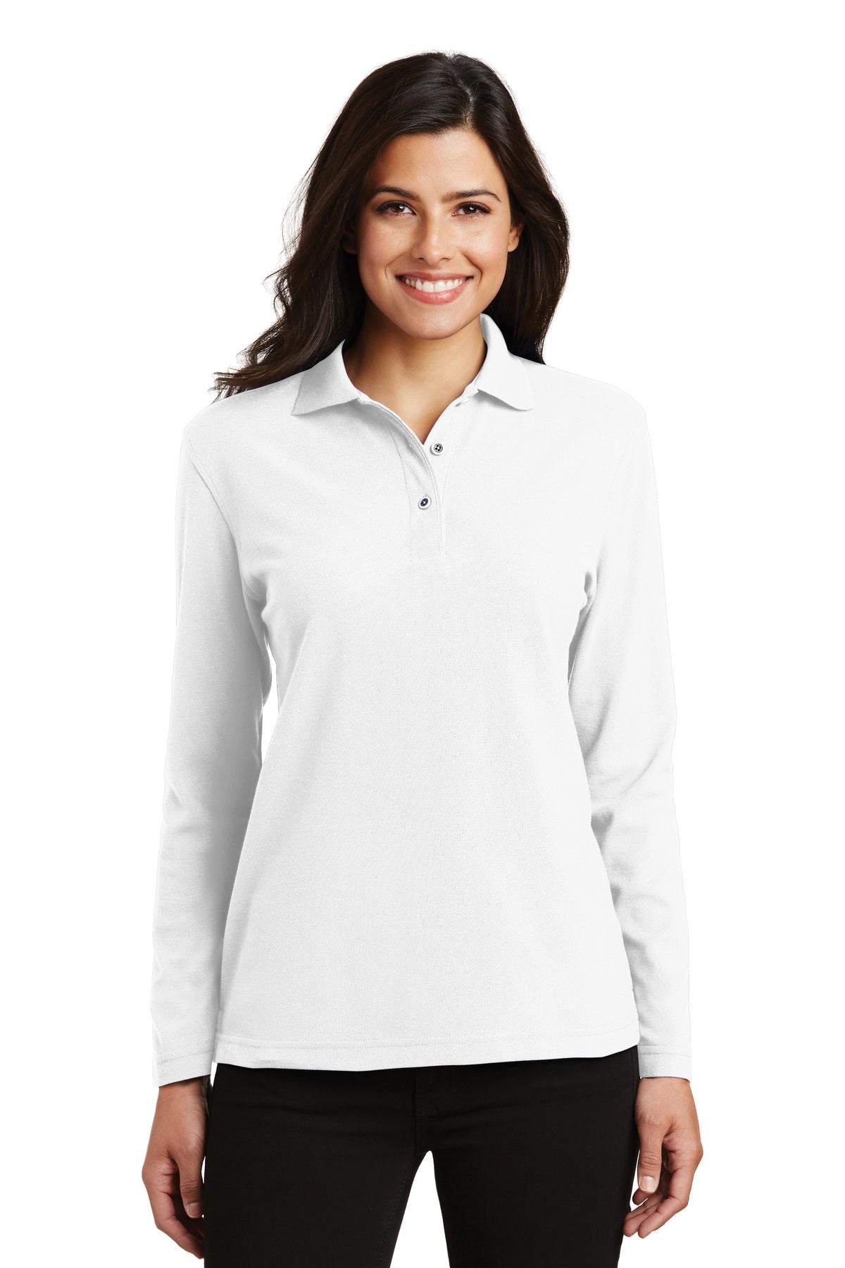 Port Authority? Women's Silk Touch? Long Sleeve Polo.