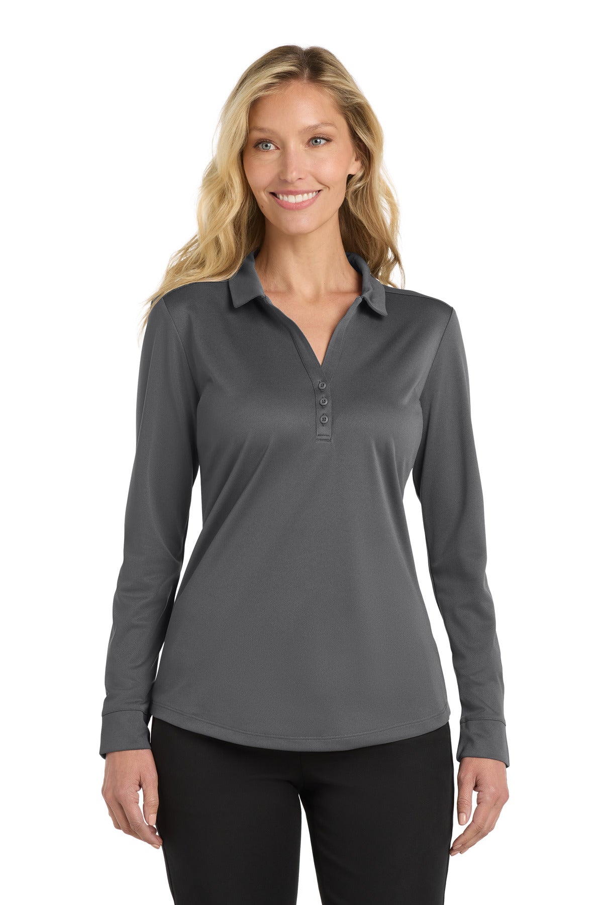 Port Authority ® Women's Silk Touch ™ Performance Long Sleeve Polo