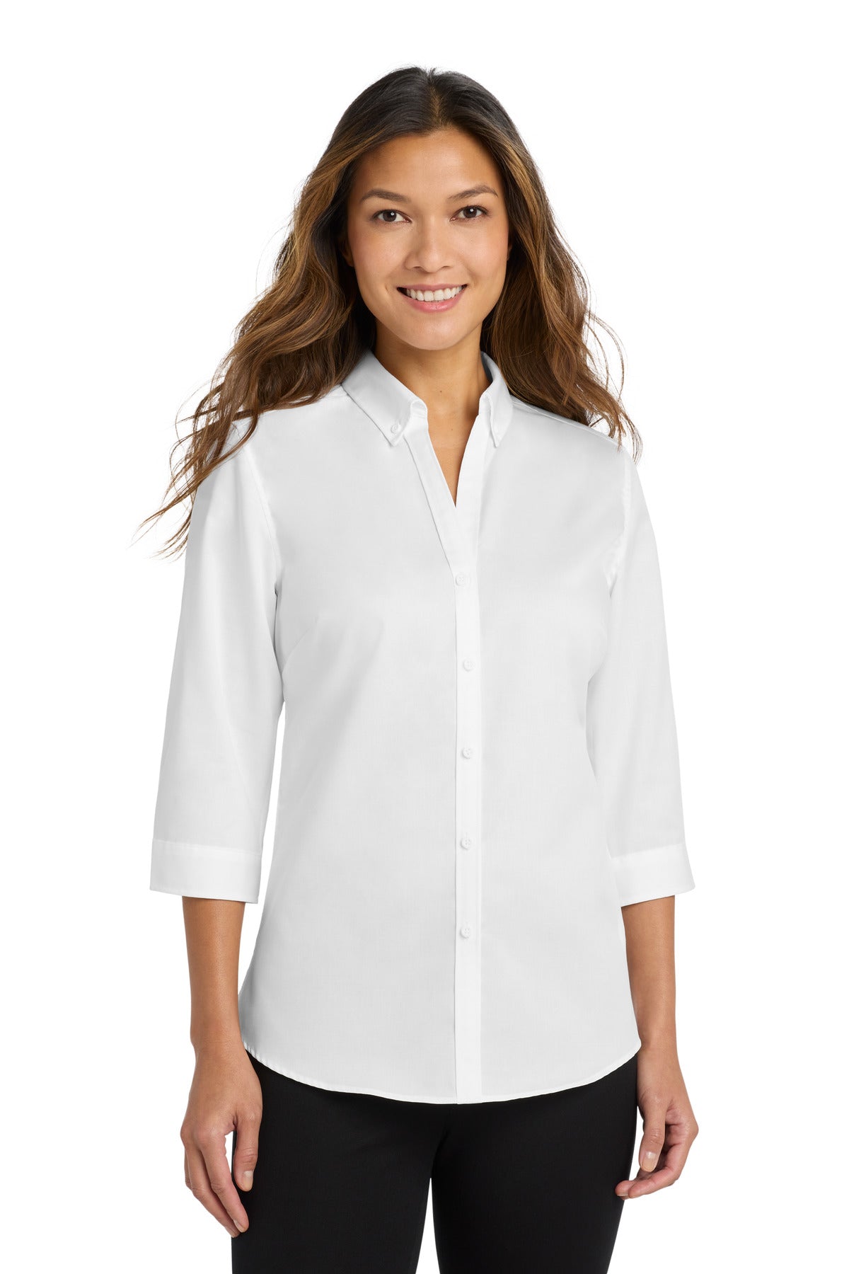 Port Authority® Women's 3/4-Sleeve SuperPro™ Twill Shirt