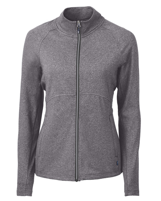 Cutter & Buck Adapt Recycled Soft Knit Stretch Womens Heathered Full Zip Jacket