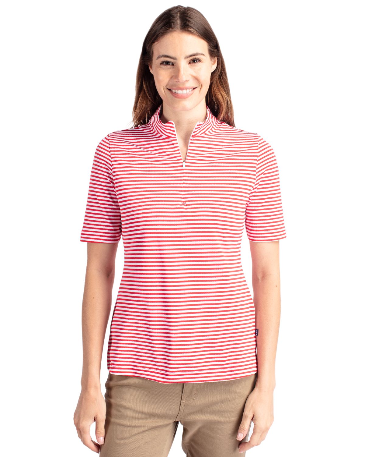Cutter & Buck Virtue Eco Pique Stripe Recycled Womens Top - LCK00157