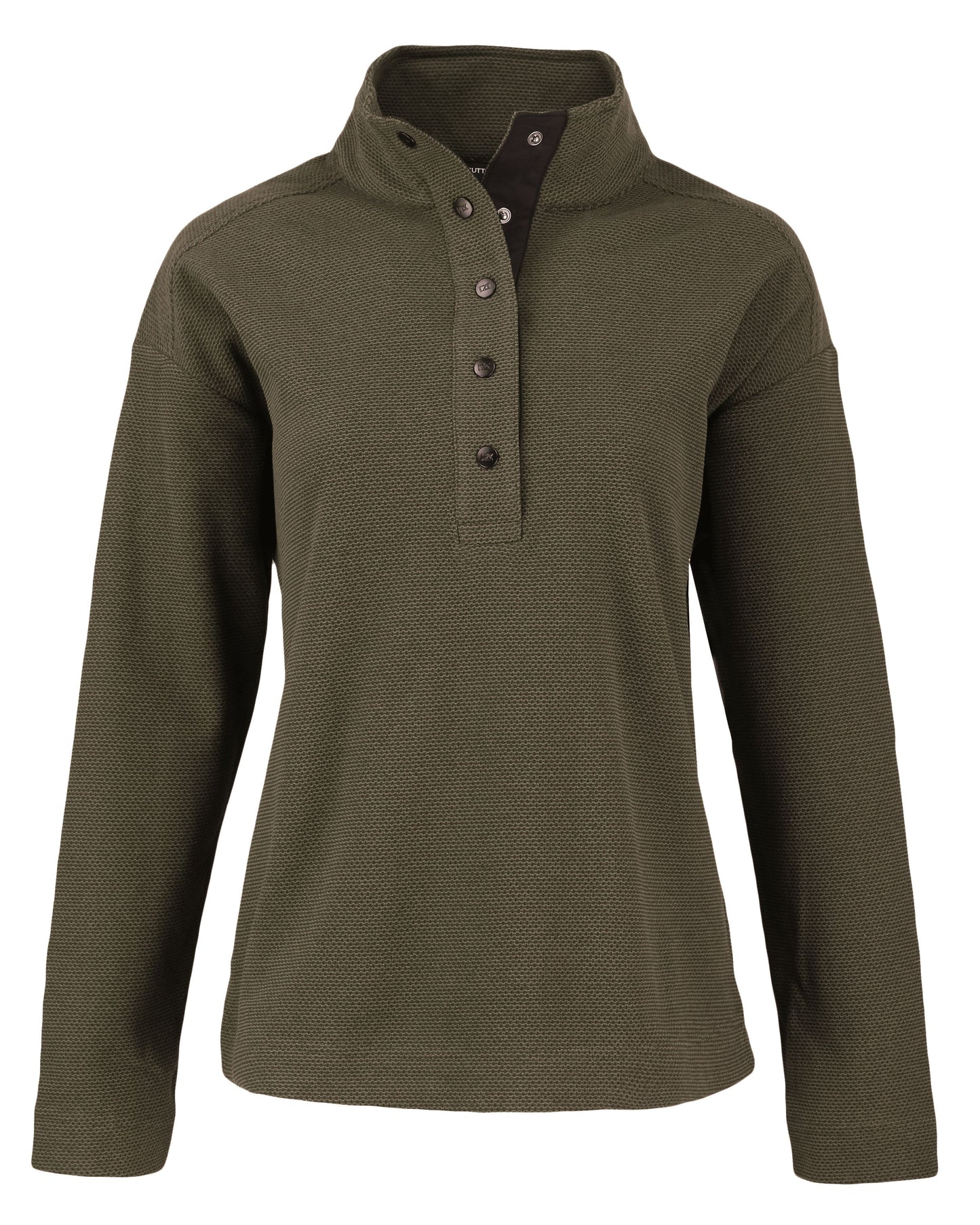 Cutter & Buck Hunts Point Recycled Fleece Womens Hybrid Snap Placket Pullover