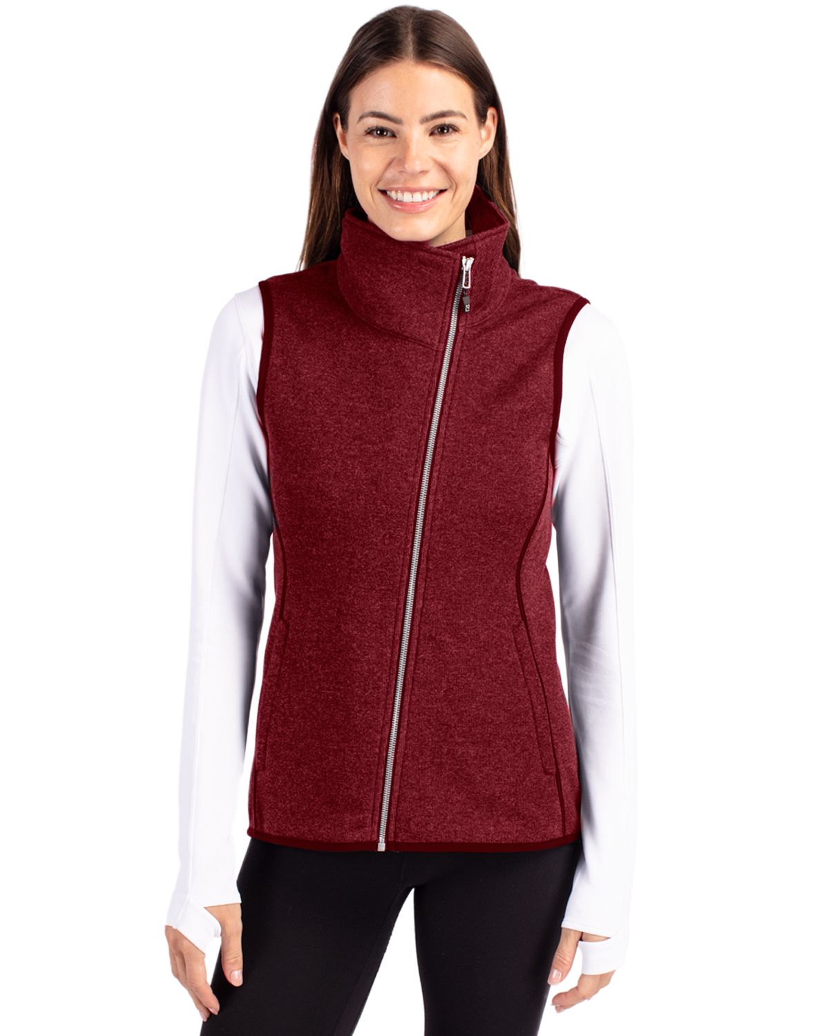 Cutter & Buck Mainsail Sweater Knit Womens Asymmetrical Vest - LCO00034