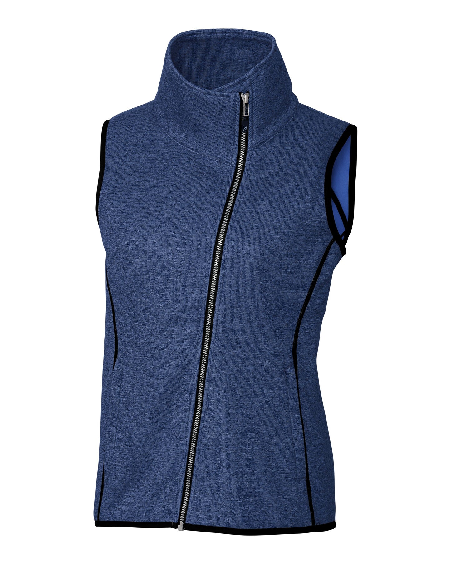 Cutter & Buck Mainsail Sweater-Knit Womens Full Zip Asymmetrical Vest