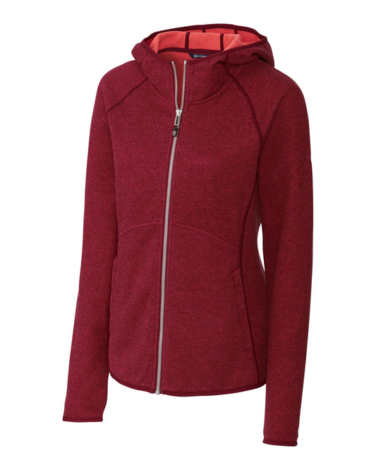 Cutter & Buck Mainsail Sweater-Knit Womens Full Zip Hooded Jacket