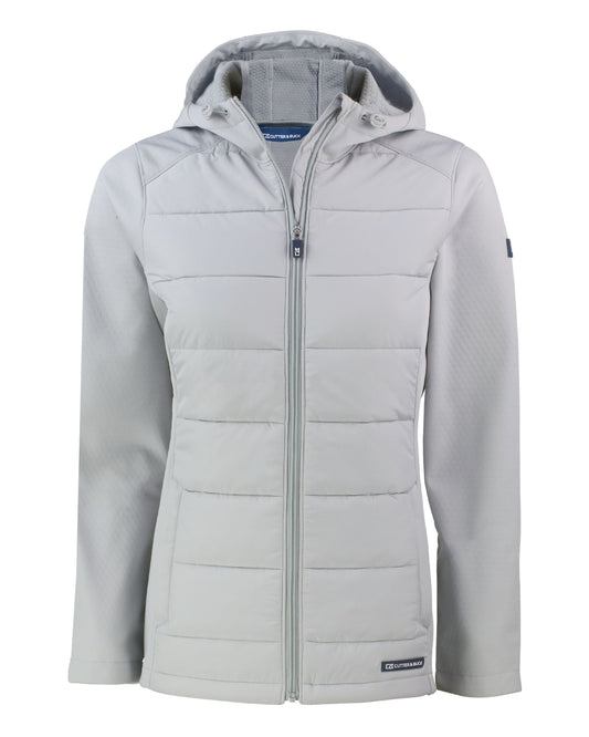 Cutter & Buck Evoke Epic Versatility Recycled Hybrid Softshell Womens Full Zip Hooded Jacket