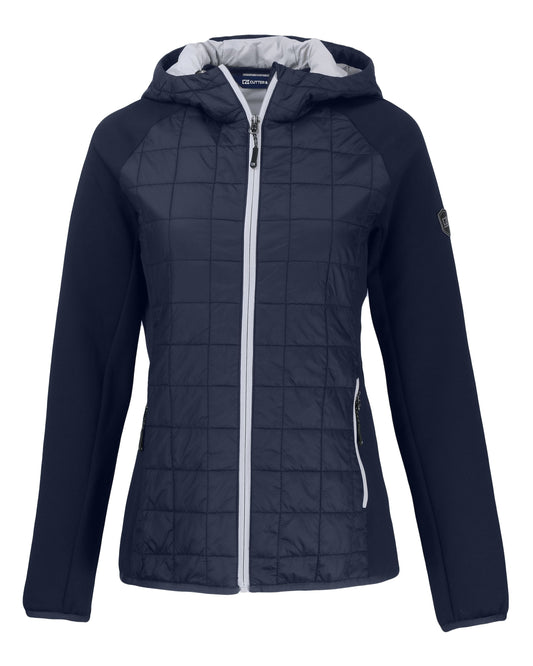 Cutter & Buck Rainier Recycled Insulated Hybrid Puffer Womens Full Zip Jacket