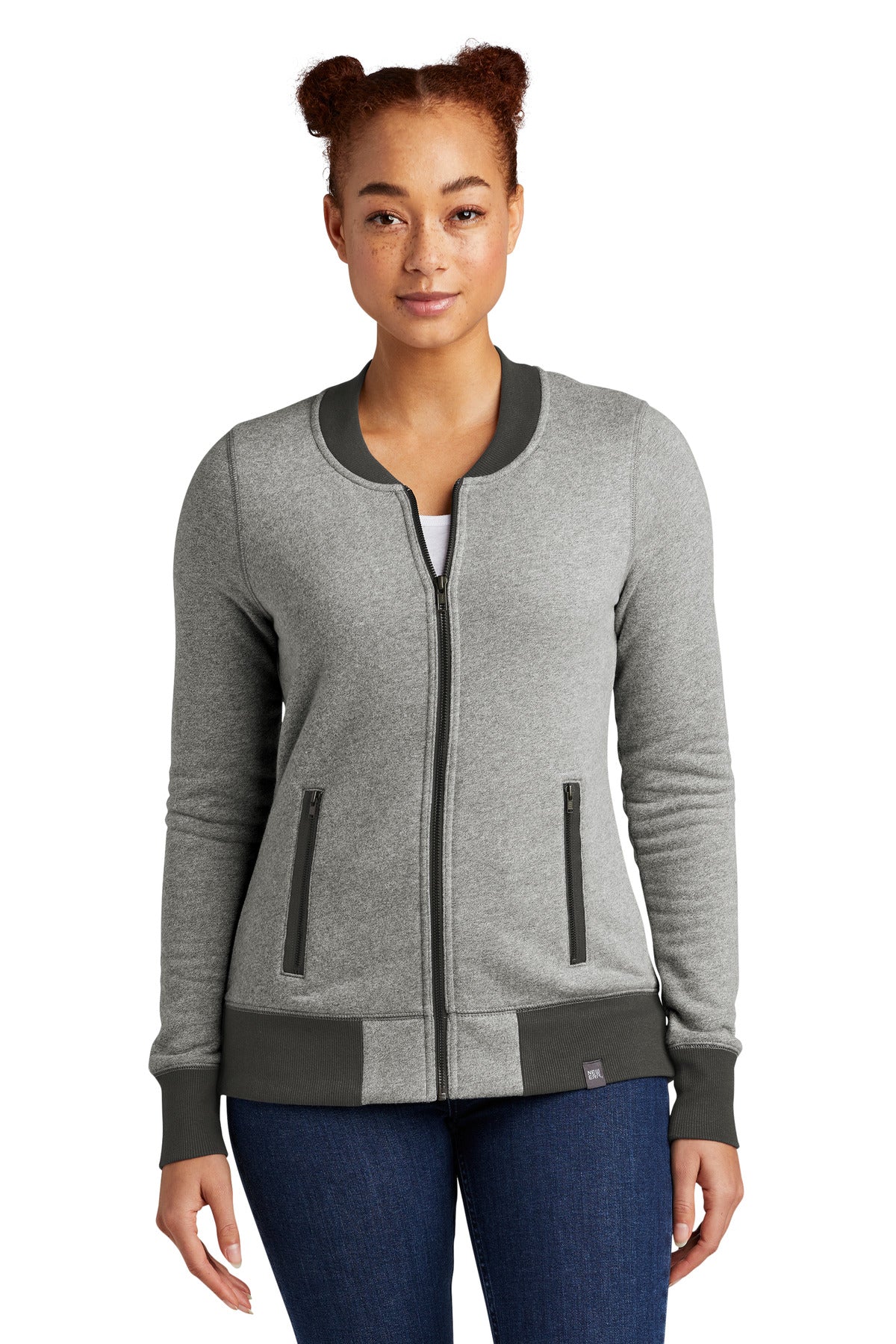 New Era? Women's French Terry Baseball Full-Zip. LNEA50