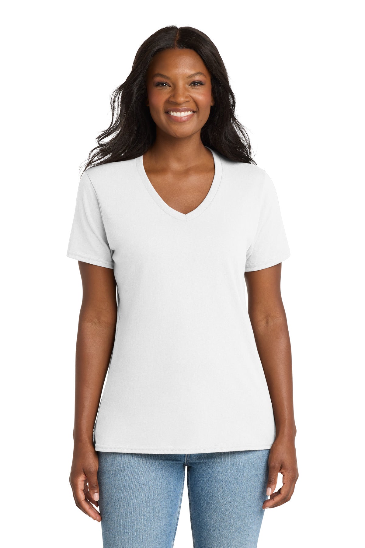 Port & Co™ Women's Core Cotton V-Neck Tee