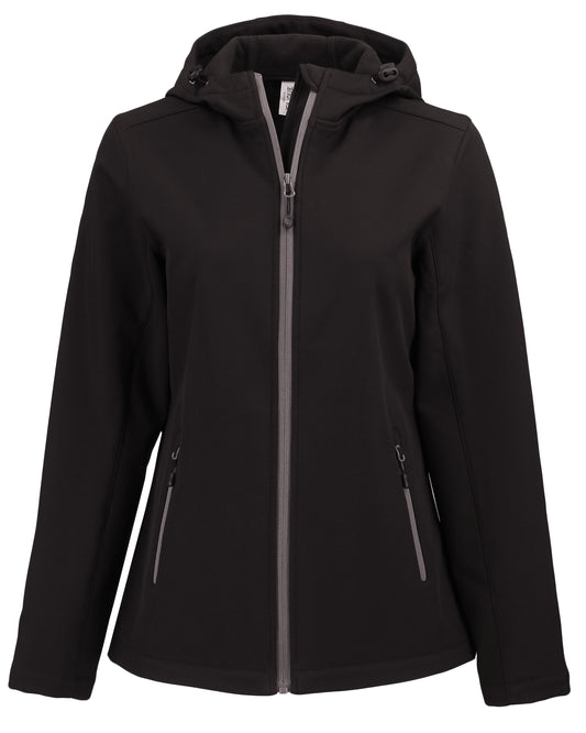 Clique Tempo Recycled Stretch Softshell Womens Full Zip Hooded Jacket