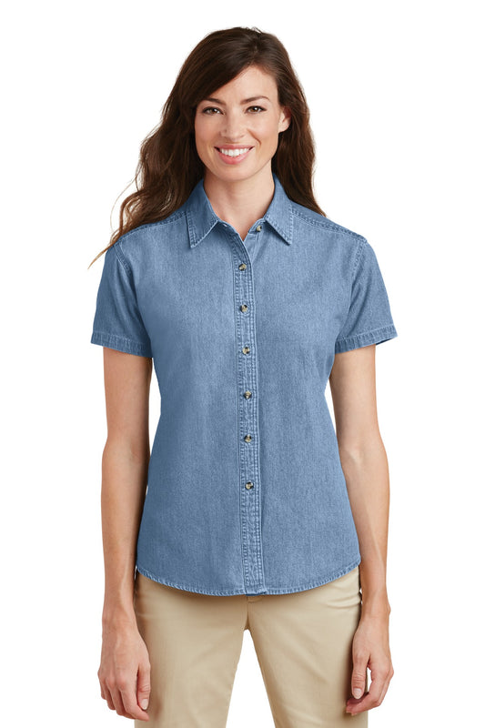 Port & Company? Women's Short Sleeve Value Denim Shirt.