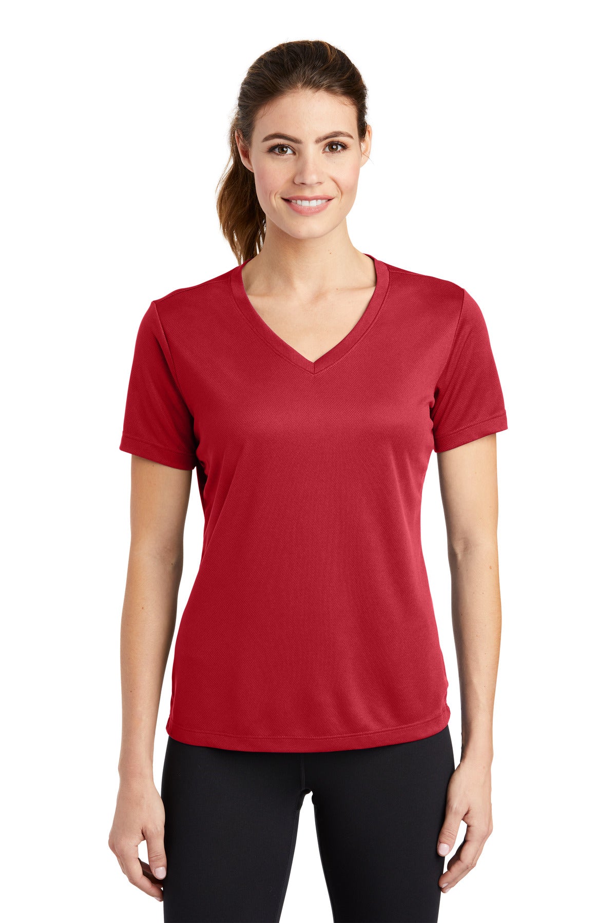 Sport-Tek? Women's PosiCharge? RacerMesh? V-Neck Tee. L