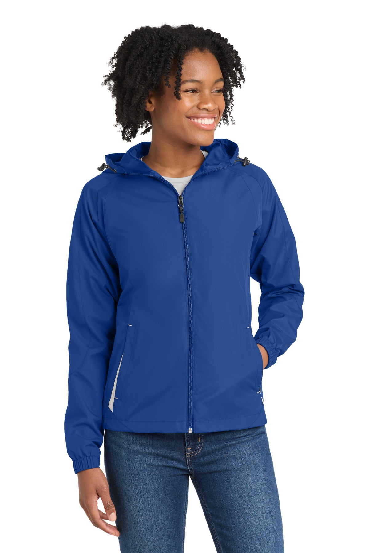 Sport-Tek® Women's Colorblock Hooded Raglan Jacket